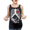 imageMaternity Halloween Tank Top Pregnant Skeleton with Baby Ribcage Xray Costume Pregnancy TopsBlack