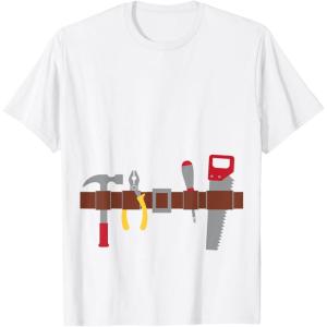 imageBuilder Easy Halloween Costume Workman Tool Belt Handyman TShirtWhite