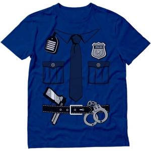 imagePolice Cop Uniform Shirt Halloween Costume Policeman Outfit Suit TShirtBlue