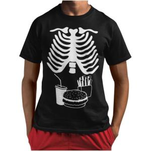 imageSkeleton Shirt Mens Rib Cage Costume Adult Funny Halloween Shirts for Men Large Black