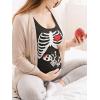 imageHalloween Pregnant Skeleton Baby Girl Xray Maternity Tank TopBlack