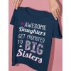 imageTstars Awesome Daughters Get Promoted to Big Sister Baby Announcement Girls ShirtNavy