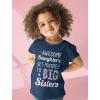 imageTstars Awesome Daughters Get Promoted to Big Sister Baby Announcement Girls ShirtNavy