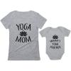 imageTstars Yoga Mom ampamp Baby Matching Set Outfit Mom ampamp Baby Shirts Mommy and Me ClothesMom Gray  Baby Gray