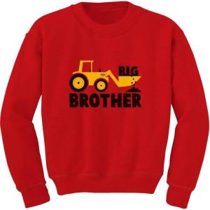 imageTstars Big Brother Sweatshirt Tractor Print Long Sleeve Shirt for Toddler BoysRed