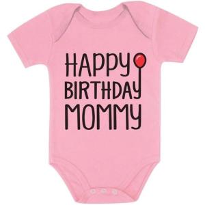 imageTstars Happy Birthday Mommy Outfit Infant Moms Gift Baby Girl Boy Bodysuit Pants SetPink