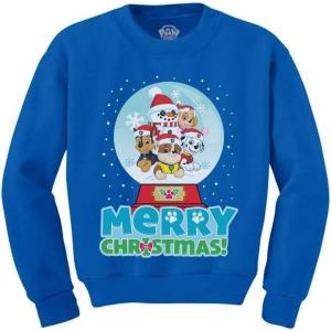 imageTstars Paw Patrol Merry Christmas Sweatshirt for Toddlers Chase Marshall Rubble Skye Tacky Sweater Style Kids SweatshirtsBlue