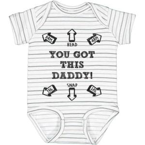 imageTstars You Got This Daddy Outfit Funny New Dad Gift Newborn Baby BodysuitGray Stripes