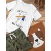 imageDaddy is My Hero Drawing Super Dad for Father from Son Daughter Kids TShirt Medium Green