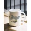 imageShark Coffee Mug for Dad Fathers Day Family Funny Daddy Ceramic Mug Birthday for Dad Christmas for Father from Kids Shark Dad Coffee Mug 15 Ounce WhiteWhite