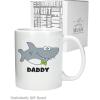 imageShark Coffee Mug for Dad Fathers Day Family Funny Daddy Ceramic Mug Birthday for Dad Christmas for Father from Kids Shark Dad Coffee Mug 15 Ounce WhiteWhite