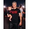 imageTstars ACDC Dad ampamp Baby Matching Outfits New Dads Gift Set Fathers Day Shirt and Infant Bodysuit for Son or DaughterBlack Baby  Black Dad