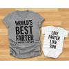 imageTstars Like Farter Like Son Dad and Baby Matching Shirts Gifts for New Dads Fathers Day Dad Shirt ampamp Infant Baby BodysuitDad Gray  Son GrayWhite