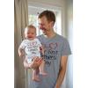 imageTstars Our First Fathers Day Matching Outfits New Dads Gift Set Dad Shirt ampamp Baby Bodysuit for Son or DaughterDad Gray  Baby GrayWhite