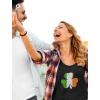 imageTstars St Patricks Day Shirt Irish Flag Clover Women Teen Girls Fitted V Neck TShirtBlack
