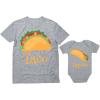 imageFathers Day Taco Taquito Dad and Baby Shirts Funny Daddy and Son Matching OutfitGray Baby  Gray Dad