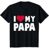 imageKids I Love My DaddyGifts for Dad Papa Fathers Day Toddler Kids TShirtBlack