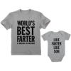imageTstars Like Farter Like Son Dad and Baby Matching Shirts Gifts for New Dads Fathers Day Dad Shirt ampamp Infant Baby BodysuitDad Gray  Son Gray
