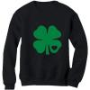imageTstars St Patricks Day Shamrock Green Clover Heart Irish Women Teen Girls Sweatshirt Small Black