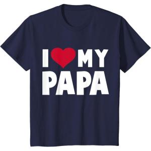 imageKids I Love My DaddyGifts for Dad Papa Fathers Day Toddler Kids TShirtNavy Blue
