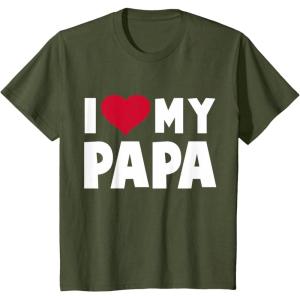 imageKids I Love My DaddyGifts for Dad Papa Fathers Day Toddler Kids TShirtOlive Green