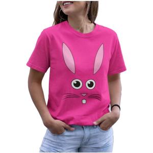 imageTstars Easter Bunny Face TShirt WomenPink