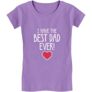 imageTstars I Have The Best Dad Ever Toddler Kids Girls Fitted TShirtLavender