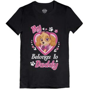 imageTstars Paw Patrol Skye Daddys Lil Pup Fathers Day Toddler Kids Girls Fitted TShirtSky Heart  Black