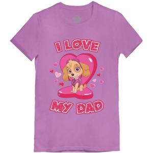 imageTstars Skye Paw Patrol Shirt Fathers Day I Love My Dad Toddler Girls Kids Fitted TShirt 3T Lavender