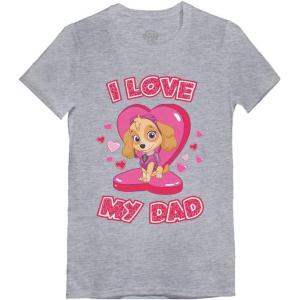 imageTstars Skye Paw Patrol Shirt Fathers Day I Love My Dad Toddler Girls Kids Fitted TShirt 5T Gray