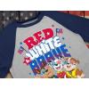 imageRed White ampamp Brave Paw Patrol Unisex 4th of July Shirt USA American Flag Memorial Day 34 Sleeve Baseball JerseyBlue