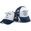 imageTstars Funny Captain ampamp First Mate Nautical Sailing Matching Mesh Caps Set Couples GiftCaptain NavyWhite  Mate NavyWhite