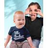 imageTstars Little Brother Newborn Outfit Baby Announcement Baby Boy Infant Bodysuit Sibling Shirts Little BroNavy