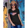 imageTstars Patriotic Shirt for Women Eagle USA Flag 4th of July VNeck Fitted Women TShirtBlack