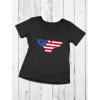 imageTstars Patriotic Shirt for Women Eagle USA Flag 4th of July VNeck Fitted Women TShirtBlack