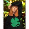 imageTstars St Patricks Day Shamrock Green Clover Heart Irish Women Teen Girls Sweatshirt Large Black