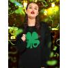 imageTstars St Patricks Day Shamrock Green Clover Heart Irish Women Teen Girls Sweatshirt Large Black