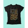 imageTstars Sunflower Shirt for Women American Flag 4th of July VNeck Fitted Women TShirtBlack