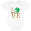 imageTstars  Irish Clover Love St Patricks Day Cute Irish Baby BodysuitWhite