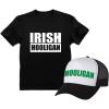 imageTstars Irish Hooligan Party Set Outfit for St Patrick Day  TShirt and Trucker Cap Cap BlackWhite OSShirt Black Small