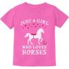 imageTstars Just A Girl Who Loves Horses Gifts for Girls Kids Horseback Riding Horse ShirtPink