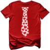 imageTstars Kids Valentines Day Shirt Red Hearts Tie Valentine Shirts for Youth and Toddler Boys ampamp GirlsRed