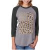 imageTstars Patriotic Leopard USA Flag 4th of July 34 Women Sleeve Baseball Jersey ShirtBlackGray