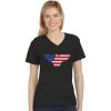 imageTstars Patriotic Shirt for Women Eagle USA Flag 4th of July VNeck Fitted Women TShirtBlack