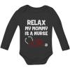 imageTstars Relax My Mommy Is a Nurse Funny Mom Nurse Gift Baby Long Sleeve BodysuitBlack
