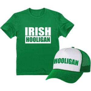 imageIrish Hooligan Party Set Outfit For St Patrick Day  Tshirt and Trucker Cap Cap greenwhite OSShirt Green Small