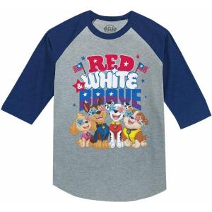 imageRed White ampamp Brave Paw Patrol Unisex 4th of July Shirt USA American Flag Memorial Day 34 Sleeve Baseball JerseyBlue