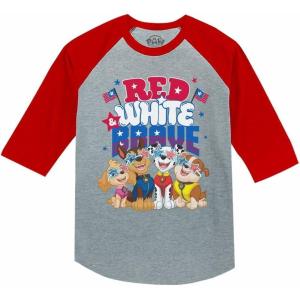 imageRed White ampamp Brave Paw Patrol Unisex 4th of July Shirt USA American Flag Memorial Day 34 Sleeve Baseball JerseyRed