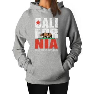 imageTstars California Bear Republic Retro Flag Sweatshirts Pullover Hoodies for WomenGrey