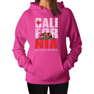 imageTstars California Bear Republic Retro Flag Sweatshirts Pullover Hoodies for WomenPink